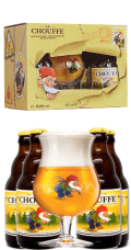 Pack cerveza de regalo La Chouffe 40 Aniversario 4 Cervezas 1 Vaso 